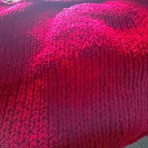 Finger knitted blanket